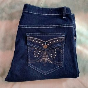 True Devotion, 5 Pocket, Stretch, Blue Jeans, Size 22W, straight Leg